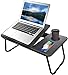 Produktbild Tecreo Laptop Schreibtisch Notebook-Tisch Tragbare Laptop Betttisch Notebook Ständer Lesehalter mit Getränkehalter Stehendes Laptop-Schreibtisch (Schwarz)