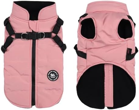 Norbi Waterproof Dog Coat, Zipper Dog Jacket for Small Dogs, Adju...