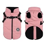 Picture of Norbi Small Dog Coat with Harness Built in for Winter, Waterproof Puffer Jacket Vest for Small Medium Breeds, Easy Walk Warm Gear for Chihuahua Yorkie Puppy(Pink, XL)
