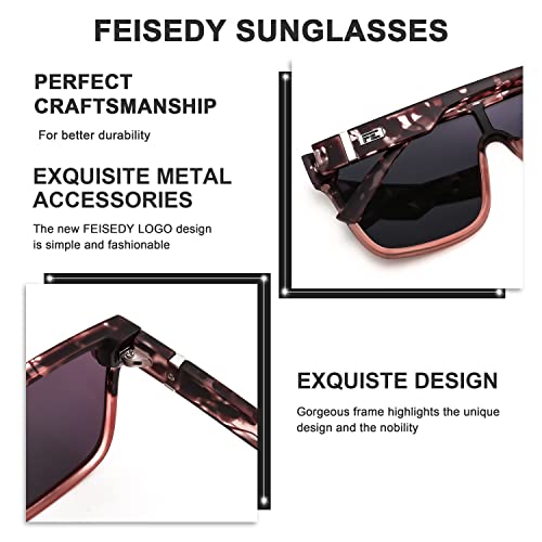 Image of FEISEDY Sunglasses for Women Men, Fashion Mirrored Single Lens Shades | 80s Rave Neon Oversized Sun Glasses, Driving Beach UV400 Sunnies B2996