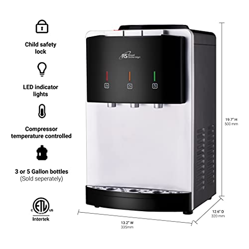 Royal Sovereign Tri-Temperature Countertop Water Dispenser, Silver/Black (Rwd-300B) #TOP1