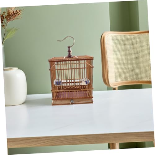 Cage à oiseaux rectangulaire en bambou violet Gatuida pour calopsittes - 8