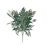 Premium Qualité 1 Pc Artificielle Blanc Saule Feuillage Feuille pour DIY Bouquets De Mariage Centres de Table De Mariée Douche Parti Décorations Pour La Maison Gris Blanc Li-ly