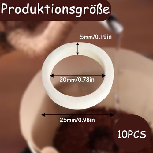 10 Stück filzscheibe Kompatibel mit Sage/Breville Espresso Kaffeemühlen,25mm x 20mm x5mm Machine Grinders Washer Replacement,für BES870 BES878 BES880 BES980 BES990 BCG600 BCG820