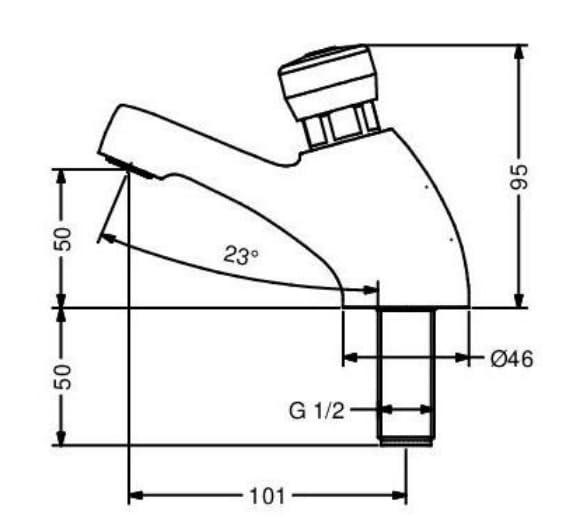 Grifo temporizado de lavabo serie CLASSIC con mando pulsador - Idral