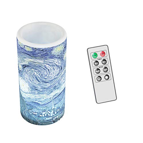 Lavish Home 80-FC1008 Flameless Candle - Van Gogh Starry Night Battery Operated Led Candle thumb #1