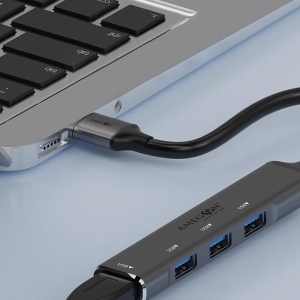 Image of AMUH04C USB-C to 4 in 1 Multifunction Hub USB-C to USB 3.0 + USB 2.0, USB3.0: 5Gbps; USB2.0: 480Mbps, Compatible System: Windows, MacOs, Linux