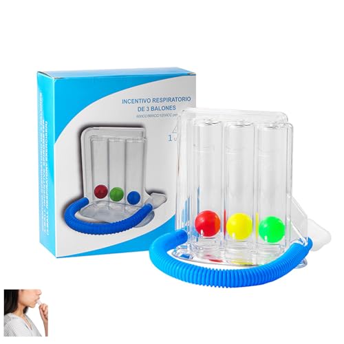 Atemtrainer Lungenfunktion Tiefatemtrainer,Atemübungsgerät Mit 3 Bunten Bällen,Tiefenatmungstrainer für Logopädie und Lungenfunktion