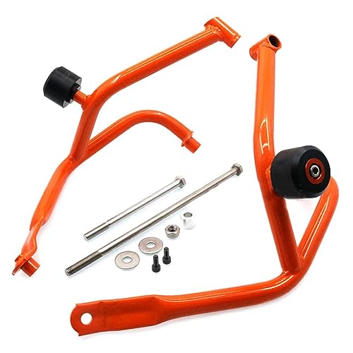 Crash bar Duke 390 évitez les carters brisés avec cette protection moteur orange anti-chute