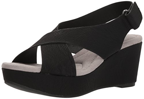 CL by Chinese Laundry Women's Dream ON Wedge Sandal, Black Nubuck, 8.5 M