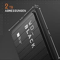 WD_BLACK P10 Game Drive 2 TB externe Festplatte (mobile und robuste High-Perfomance-Festplatte, für Konsole und PC, bis zu 125 Spiele speichern) Schwarz – Ansicht 3