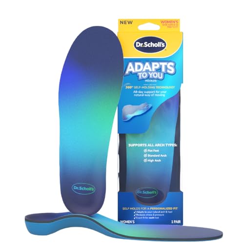 Dr. Scholl’s Adapts to You Insoles for Women, with Self-Molding Foam Technology – Clinically Proven to Adapt to Your Feet, Flexible Arch Support Inserts, Shock-Absorbing, Podiatrist-Tested, Size 6-10