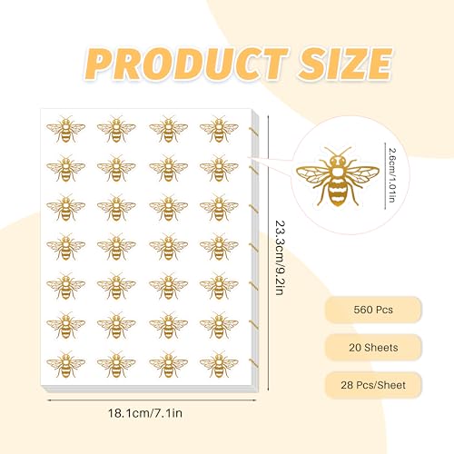 560 bee Stickers，Tiny Stickers，Incentives Animals Sticker Halloween Party Favor，bee Decor，Envelope Seals by BESTOCEAN - Image 2