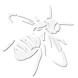 Antique Honeybee Decal Sticker - White 5' Vinyl Decal for Car, Laptop