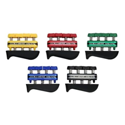 CanDo DiCanDo Digi-Flex Hand and Finger Exerciser 5 Piece Set X-Light - X-Heavy Resistance - No Rack -For Dexterity, Strength, and Flexibility for Fingers, Hands, and Forearms Cover