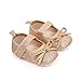 Egmy Toddler Baby Girls Princess Shoes Fine Bowknot Girls Flash Soft Walking First Baby Shoes Soft Shoes Gold, 0-3 Months