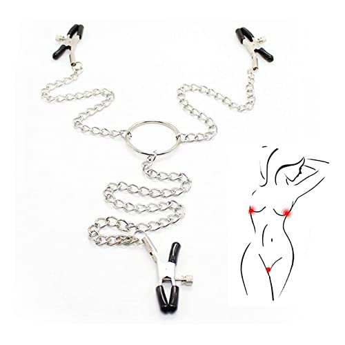 Generic Nipple Clamps with Chain, Nipple Clamps Non Piercing, Non Piercing Nipple Jewelry for Women, Nipple Jewelry, for Women and Men (Black)