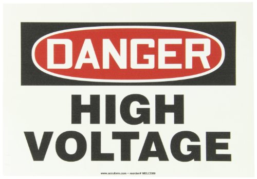 Autocollant Danger High Voltage vinyle souple 7x10 pouces MELC113VS