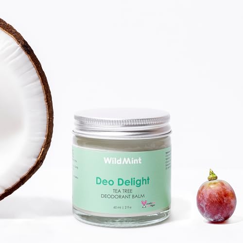 WildMint Deo Delight Natural Deodorant Balm | Hydrating & Healing Deo for Sesitive, Irritated Underarm | Refreshing Scent Helps with Body Odour | Unisex & Aluminium-Free | UK Vegan & Cruelty-Free 60ml
