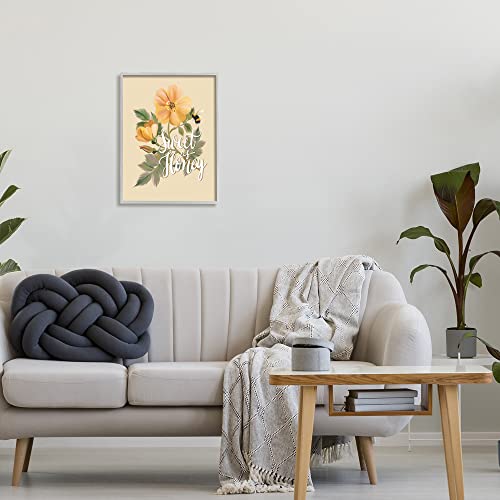 Stupell Industries Sweet As Honey Bumble Bee Yellow Poppy Flower,Design By House Fenway #TOP1