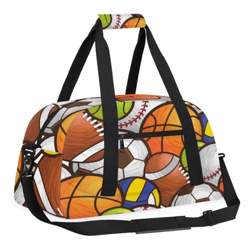Soccer Kids Overnight Duffel Bag for Boys Sports Travel