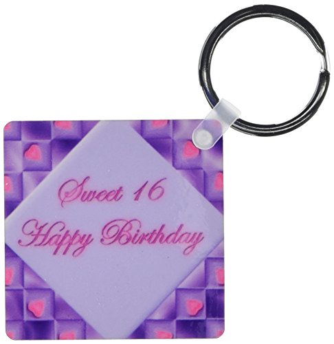 Porte-clés Sweet 16 anniversaire célébrant l'amitié avec ses cœurs violets