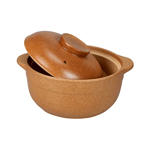 WDSOPK Olla De Cocina, Cacerola De Cerámica, Cacerola China, Olla Caliente, Ollas De Barro, Ollas para Guisos con Tapa, Olla Antiadherente con Tapa, Cacerola para Sals(B-23,5X20X13Cm)
