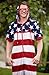 Mainfini Men's Fashion July Fourth Short Sleeve Romper Patriotism Loose Fit Coverall Distressed Zipper Onesie S