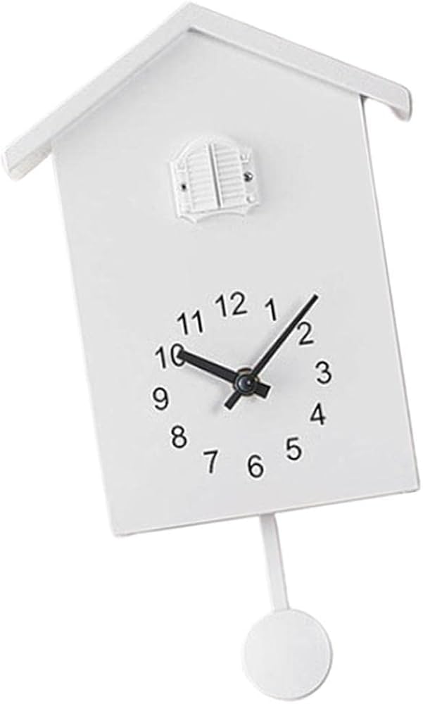 Amazon.co.jp: Generic 鳩時計 鳩時計 振り子付き電池式鳩時計, 白い