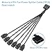 ELFJMZP Molex to 4 Pin Fan Cable 12V Full Speed PC Fan Power Splitter, 6PCS 4-Pin Adapter for ATX PSU Case Cooling 30cm/11.8in (1 to 6)