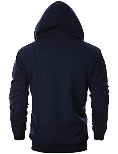 GIVON Mens Slim Fit Long Sleeve Thermal Faux Fur Zip-up Hoodie With Kanga Pocket3