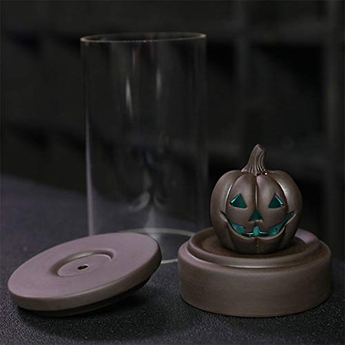 Backflow Incense Holder, Handmade Ceramic Incense Burner With Led Lights And Windproof Acrylic Hood, For Home Fragrance Decor Aromatherapy Ornament (Style 3) #TOP5