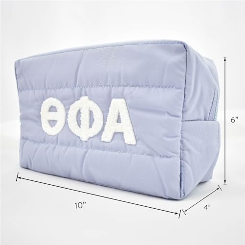 Sorority Shop Zeta Tau Alpha Makeup Bag - Puffer Style with Sorority Letters, Travel Cosmetic Bag with Zipper Closure, Perfect Zeta Tau Alpha Sorority Gifts for Women2