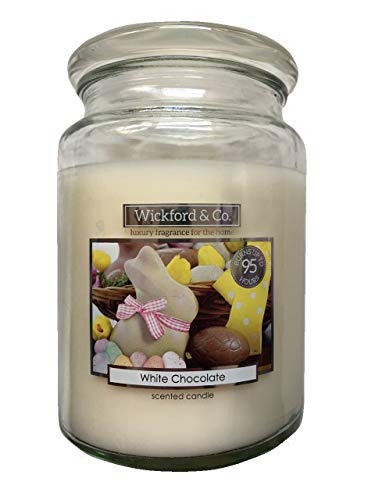 Wickford & Co. Large Scented Candle In Glass Jar 15cm 450g Easter - White Chocolate