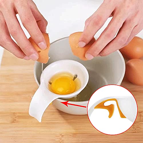 2 Pcs Egg Separator Egg Yolk Separator Yolk Filter For Kitchen Egg White Yolk Filter Separator Baking Tool [White] #TOP3