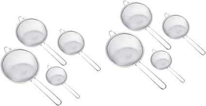 Luxshiny 8 Pçs Peneira Pequena Coador De Chá Coador De Malha Coadores De Alimentos Coador De Graxa Coador De Farinha Coador De Aço Inoxidável Peneiras De Aço Inoxidável Filtro De Suco Para
