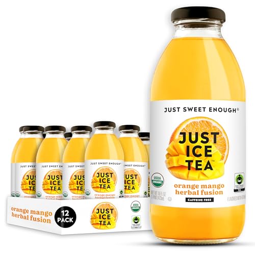 Just Ice Tea Organic Herbal Fusion Orange Mango, 16 Fl Oz