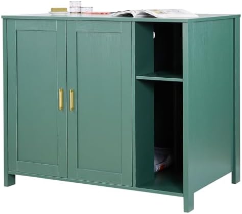 VEVOR Cat Enclosure, 41.3 in Self Cleaning Litter Box Cabinet, wi...