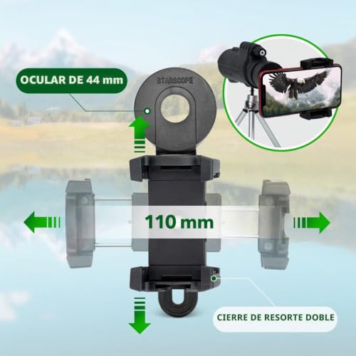 Telescopio monocular 10x42 con trípode y adaptador móvil para smartphones Android e iPhone 4