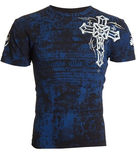 Archaic by Affliction Men's T-Shirt Spike Wings Navy3