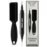 Striking Viking Beard Pencil Filler, Mittel Schwarz – Wasserfestes, realistisches und langlebiges Bartstift-Set mit 1 Füllern und Pinsel – Verbessert das Gesichtshaar