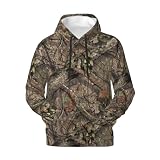 LUVOADALA Camo Hunting cool forest Camouflage Hoodie Trendy Comfort Hoodies Fleece Liner Lightweight Pullover Hooded Pocket Sweatshirt for Men Women Casual Work Gym Hiking X-Large