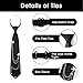 PASDUCHAS Black Fashion Tie for Women & Girl, Punk Metal Chain Pre-tied Adjustable Necktie