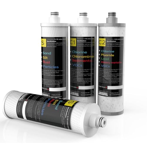 Frizzlife M3005 Replacement Filter Cartridge Set (4 Pack) For SK99,SP99,SK99 NEW and SP99 NEW Under Sink Water Filter System