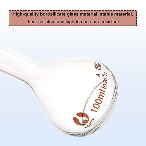 OLYCRAFT 4pcs Volumetric Flask 10ml/25ml/50ml/100ml Volumetric Flask Set with Glass Cap Durability & Chemical Resistance Glass Bottle for Laboratory Project - Thumbnail 4