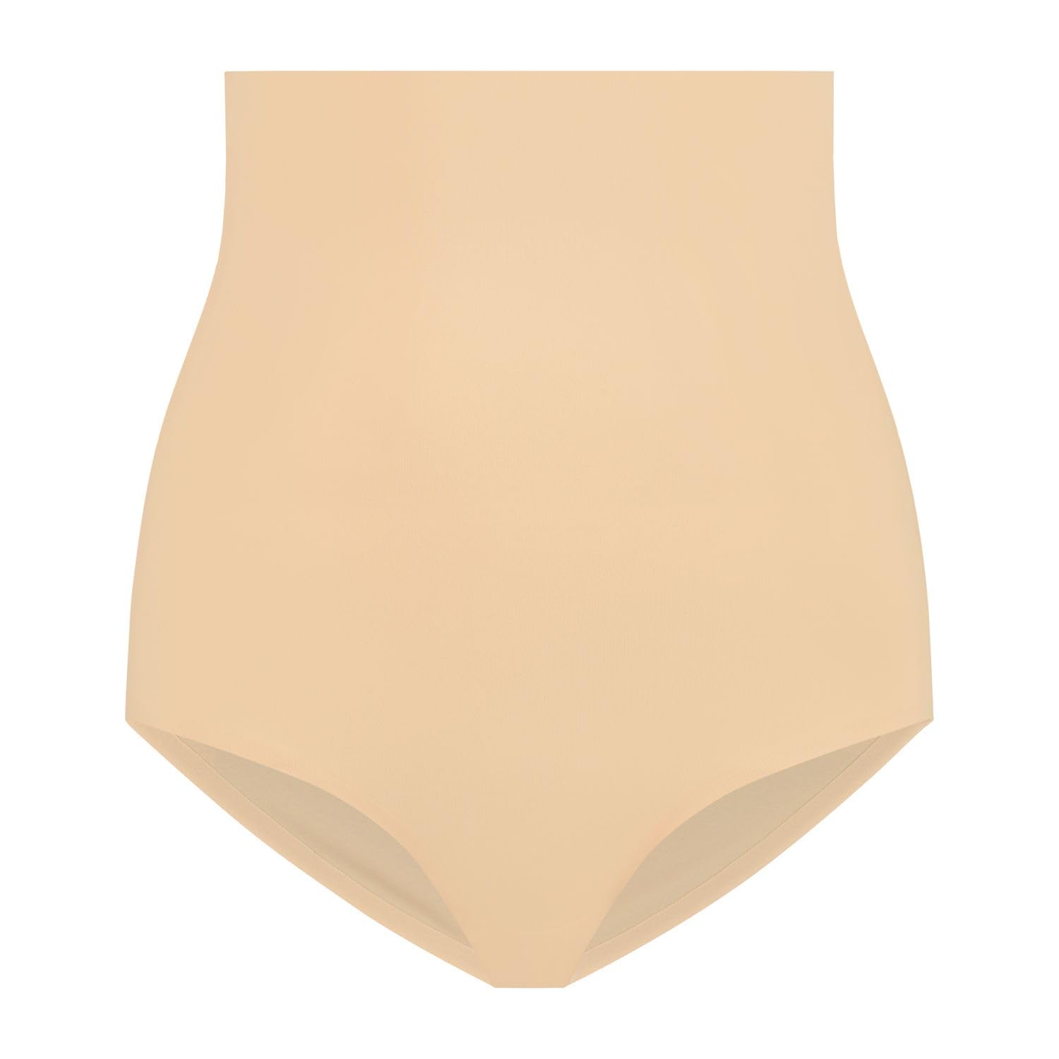 Bye Bra Invisible high waist brief, Seamless Shapewear, light tummy control knickers, Smooth Shaping Comfortable Underwear, Nude and Black, S-XL (Beige, L)