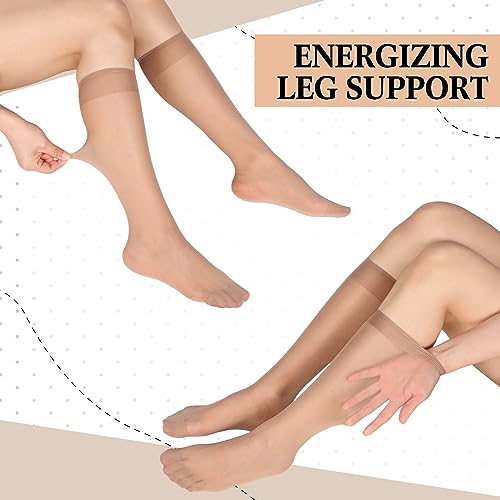 Image of 50 Pairs Nylon Sheer Knee High Stockings for Women Girls Reinforced Toe Socks Compression Stretchy Knee Highs Bulk
