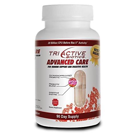 Essential Source TriActive Biotics Advanced Care - 20 Billion CFU Probiotics for Digestive Health, Immune Support Supplement, Microencapsulated Probiotics for Women & Men, 90 Ct Capsules Cover