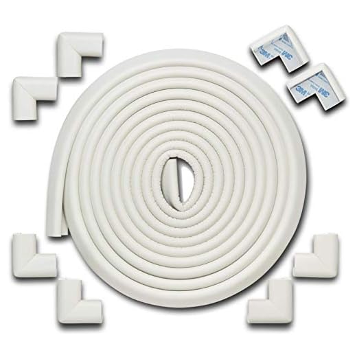 Roving Cove Baby Proofing Edge Corner Guards, Child Safety Furniture Bumper, Table Protectors, 3M Pre-Taped Corners, Safe Edge Corner Cushion, 20.4 ft (18 ft Edge + 8 Corners) Oyster White, Heavy-Duty