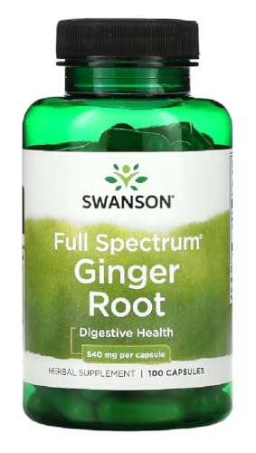 Swanson - Ginger Root 540mg | Traditional Digestive & Motion Support | Whole Root Herbal Formula - 100 Capsules